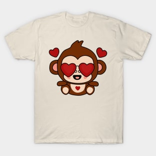 kawaii Monkey wearing sunglasses T-Shirt